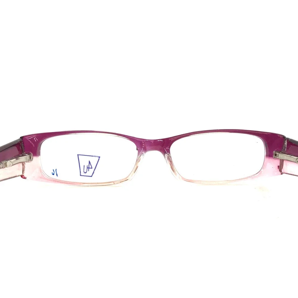 4U Eyeglasses Frames US55 Purple Clear Pink Rectangle Full Rim 46-15-130